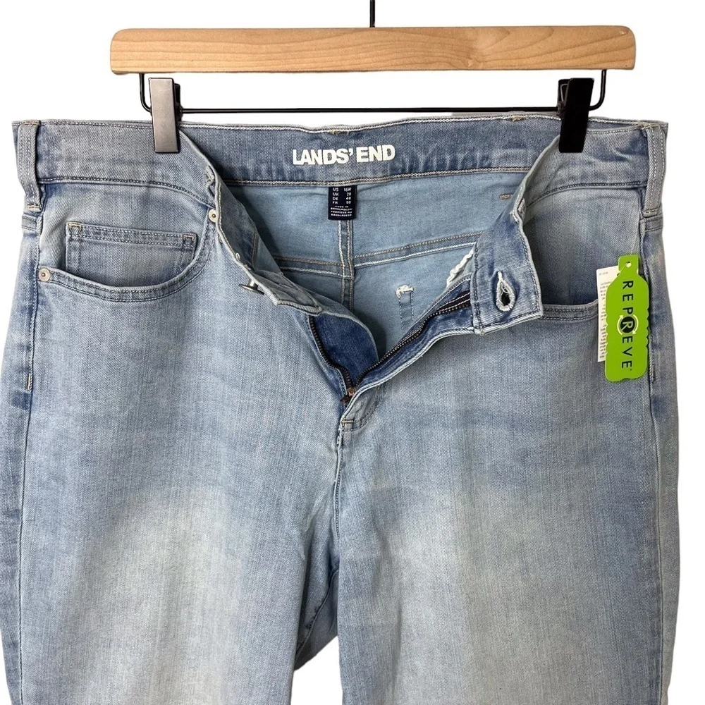 Lands End High Rise Straight Ankle Jeans Light Wash Plus Size 16 - Picture 3 of 11